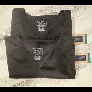 Cherokee XL Pewter Scrub Tops